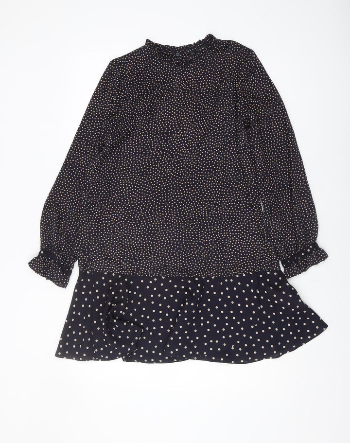 Zara Women's Black Polka Dot Tunic Blouse Size S