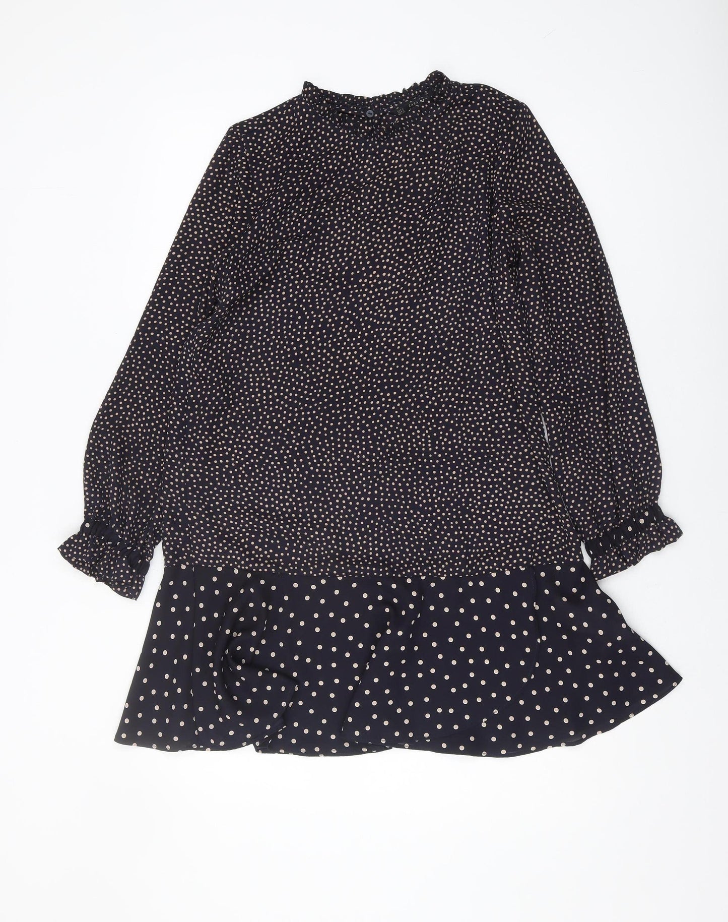 Zara Women's Black Polka Dot Tunic Blouse Size S