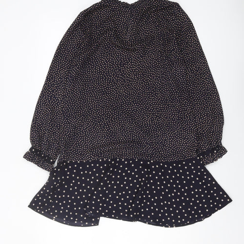 Zara Women's Black Polka Dot Tunic Blouse Size S