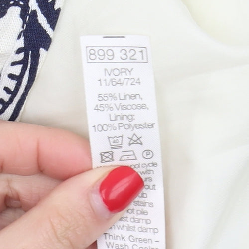 M&Co Women's Ivory Paisley A-Line Skirt Size 16