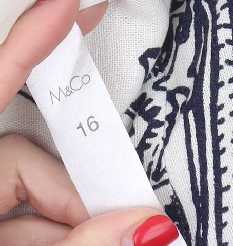 M&Co Women's Ivory Paisley A-Line Skirt Size 16