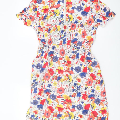 John Lewis Women’s Multicoloured A-Line Floral Dress Size 12