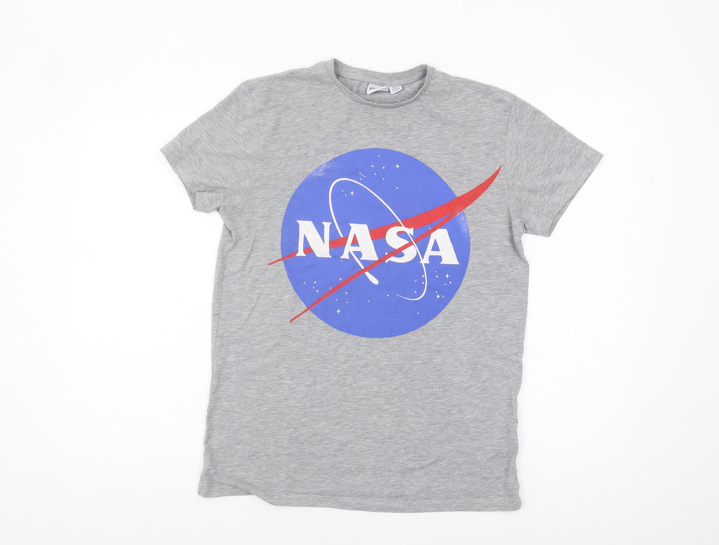 Grey NASA Logo Men's T-Shirt - Size S