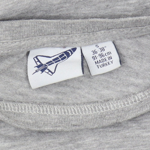 Grey NASA Logo Men's T-Shirt - Size S