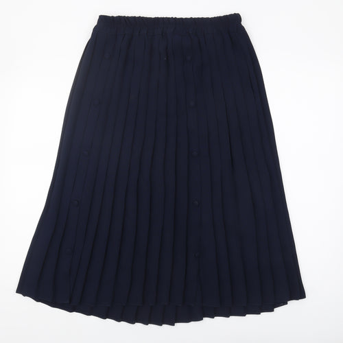 Stephen Women's Blue Pleated Midi Skirt Vintage