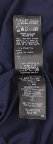Marks and Spencer Women's Blue Geometric Dress, Size 12