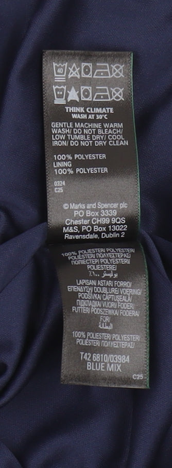 Marks and Spencer Women's Blue Geometric Dress, Size 12