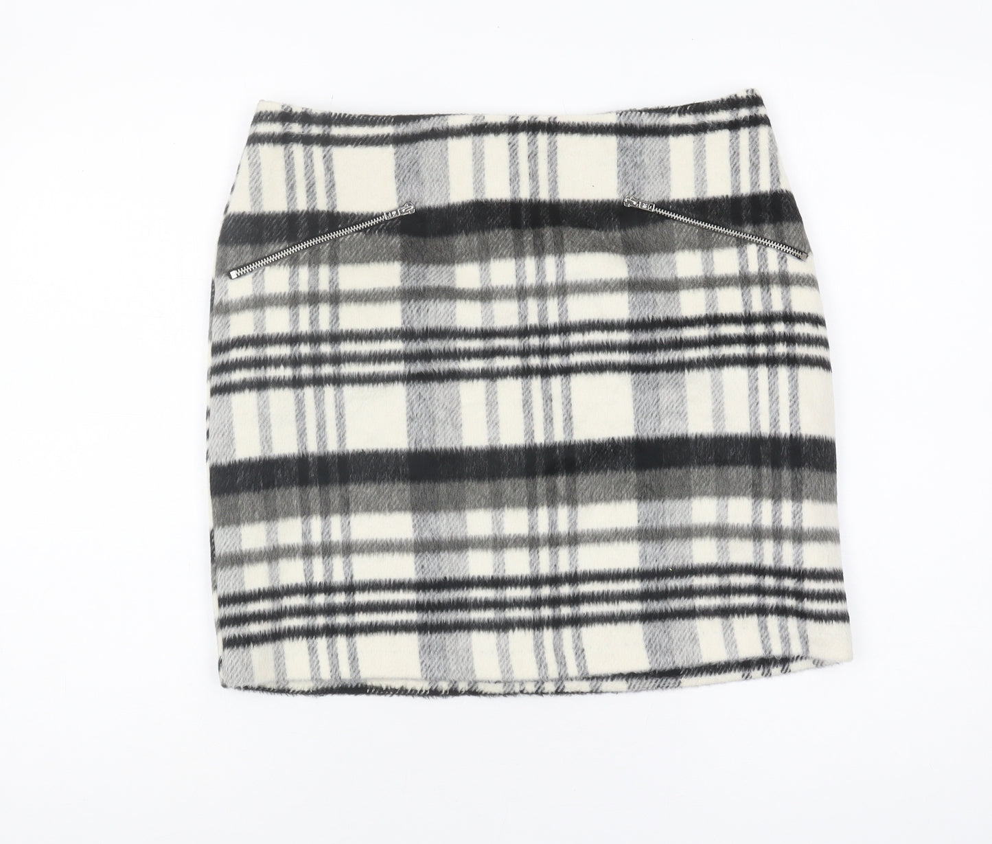 New Look Women's Black & White Plaid Pencil Skirt Size 12