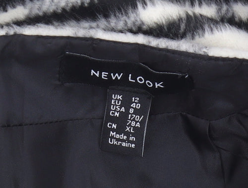 New Look Women's Black & White Plaid Pencil Skirt Size 12