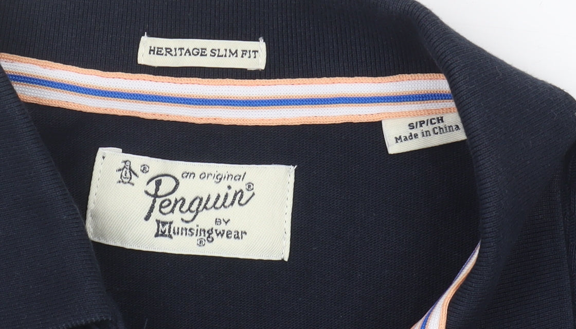 Original Penguin Men's Blue Slim Fit Polo Shirt Size S