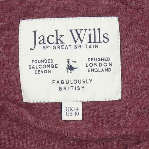 Jack Wills Women's Red Basic T-Shirt Size 14