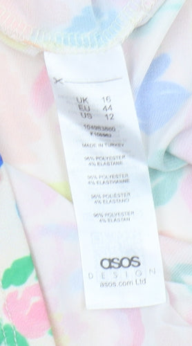 ASOS Design Women's Multicoloured Floral A-Line Dress