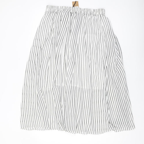 Hush Womens White Striped Midi Skirt Size 12