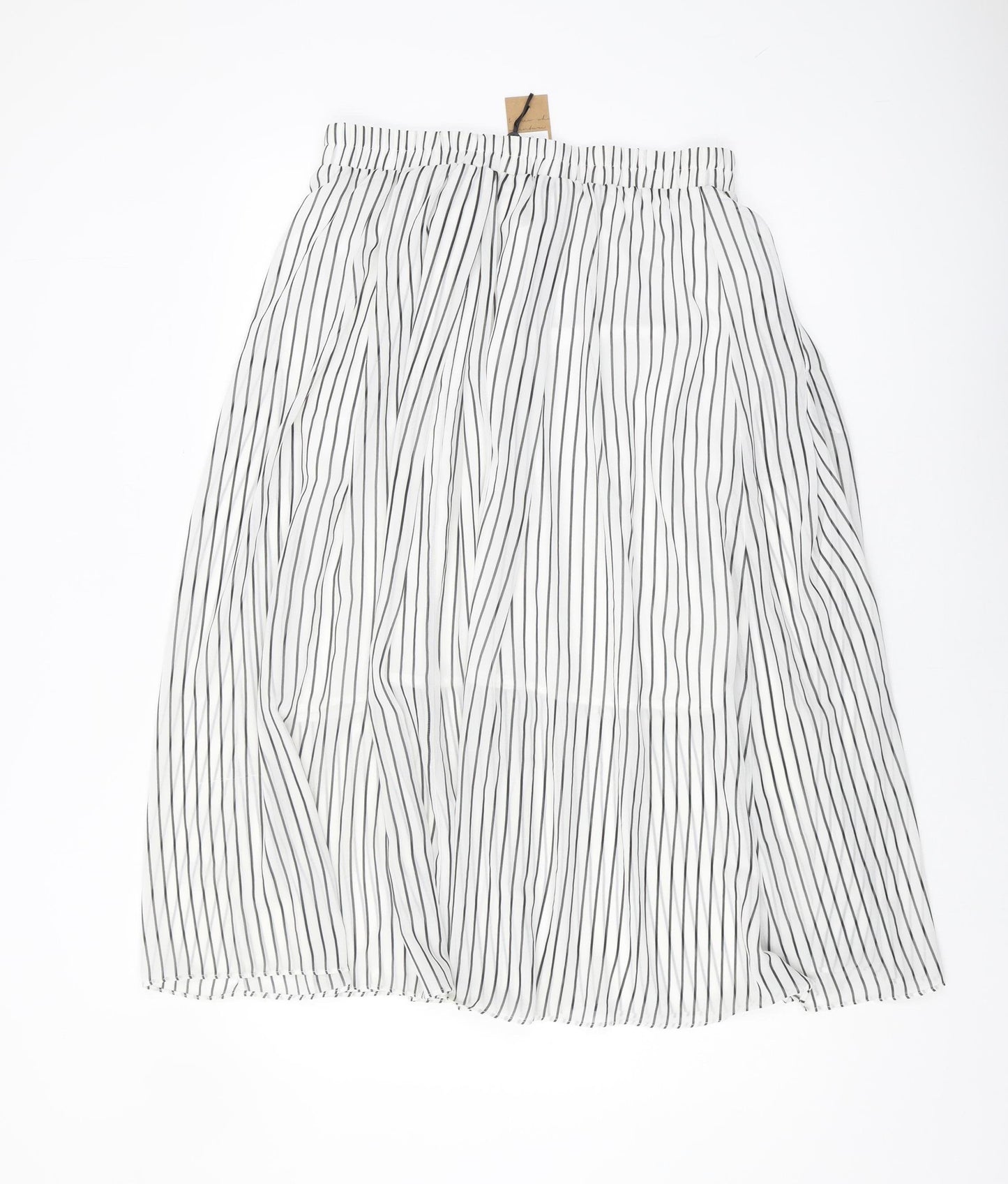 Hush Womens White Striped Midi Skirt Size 12