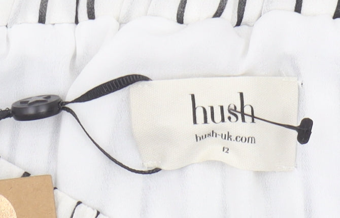 Hush Womens White Striped Midi Skirt Size 12
