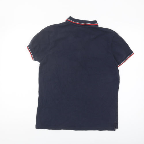 Diesel Men's Blue Polo Shirt Medium with Logo Accent