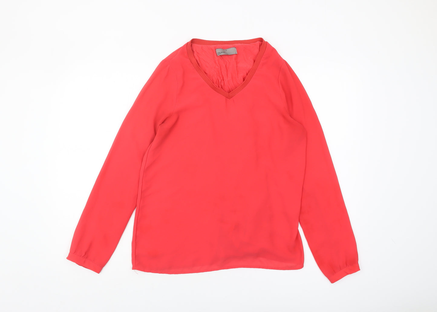 Vero Moda Red Blouse, Women, M, V-Neck, Long Sleeve, Casual