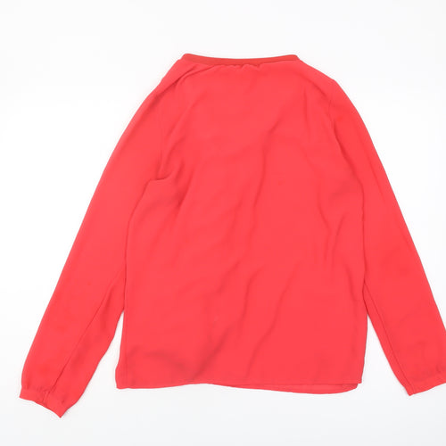 Vero Moda Red Blouse, Women, M, V-Neck, Long Sleeve, Casual