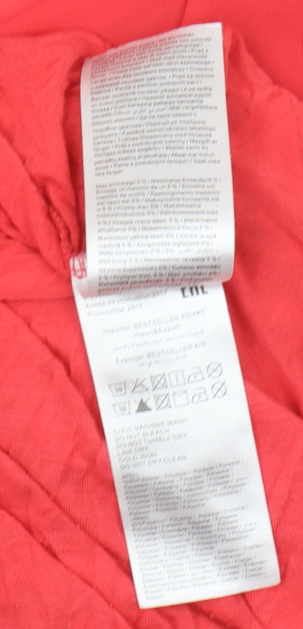 Vero Moda Red Blouse, Women, M, V-Neck, Long Sleeve, Casual