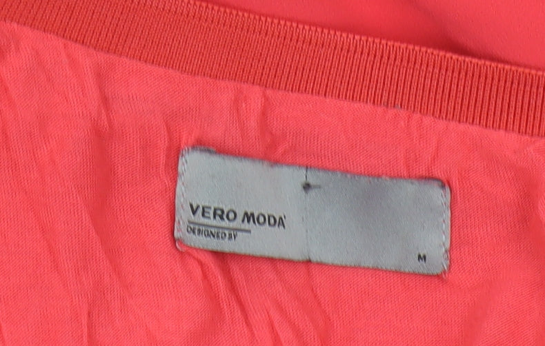 Vero Moda Red Blouse, Women, M, V-Neck, Long Sleeve, Casual