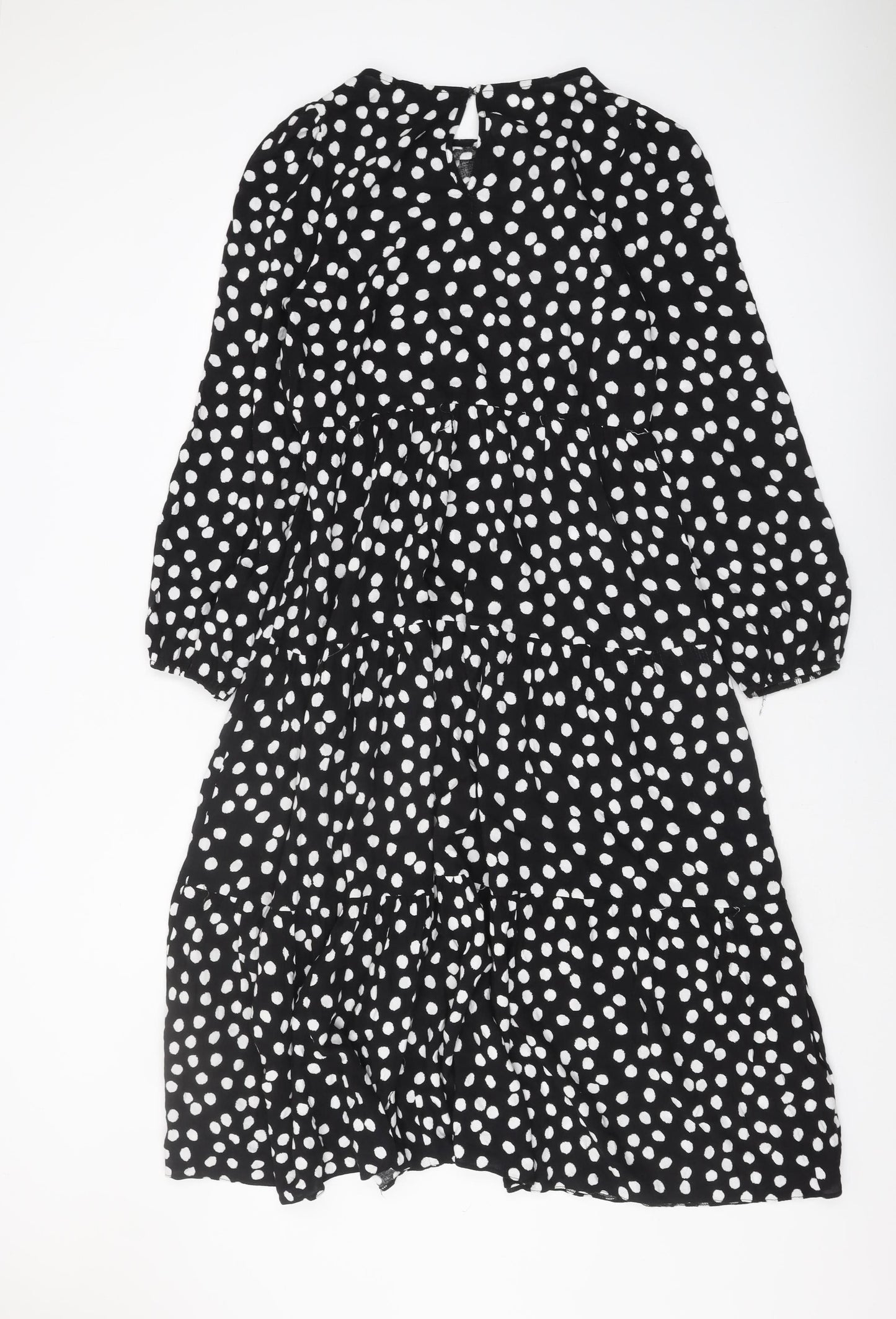 New Look Women's Black Polka Dot A-Line Dress Size 12