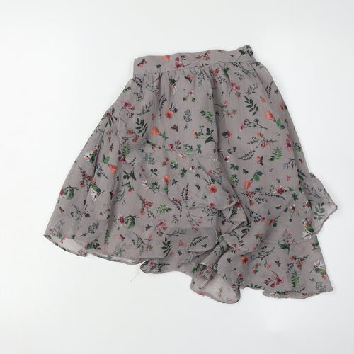 Next Girls Grey Floral Peasant Skirt, Size 6 Years