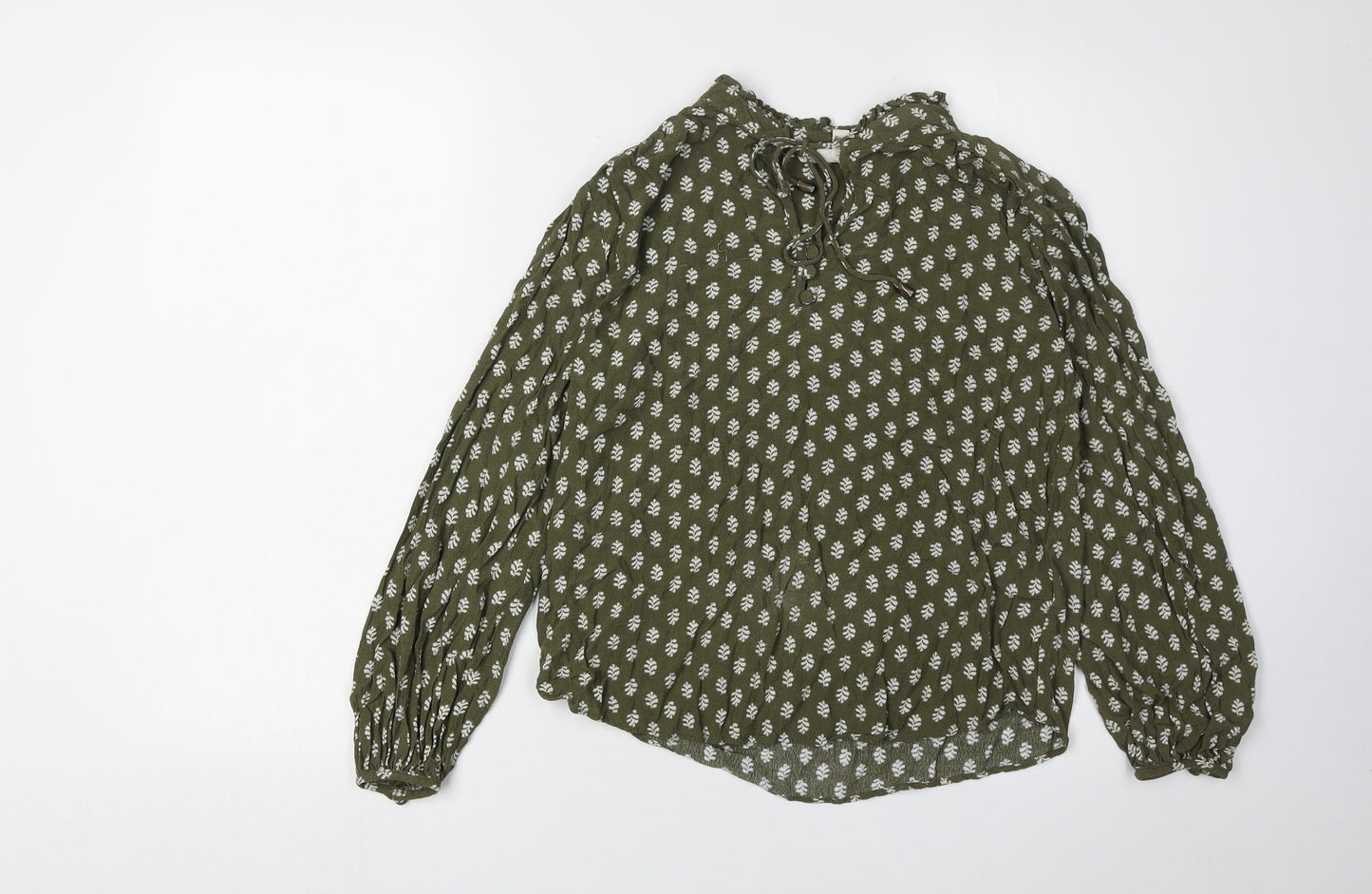 Marks and Spencer Women's Green Floral Blouse Size 8