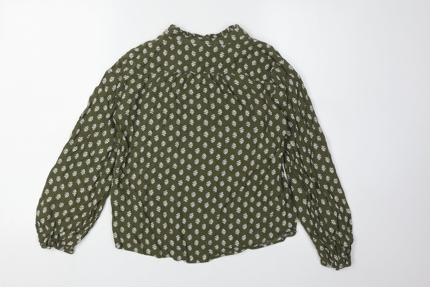 Marks and Spencer Women's Green Floral Blouse Size 8