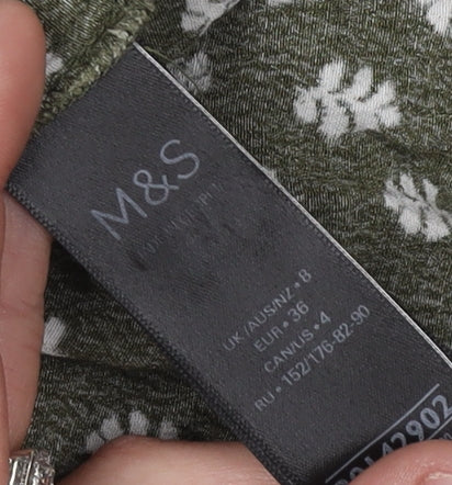 Marks and Spencer Women's Green Floral Blouse Size 8