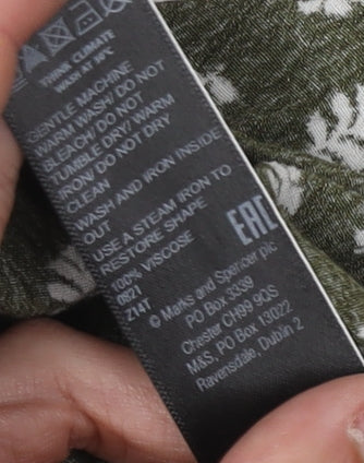 Marks and Spencer Women's Green Floral Blouse Size 8