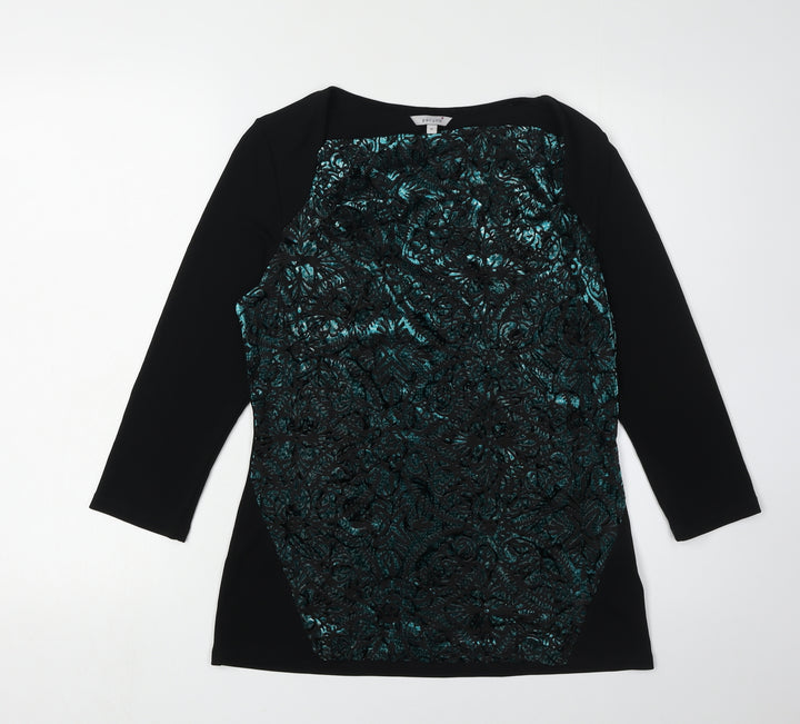Marks and Spencer Women's Black 3/4 Sleeve Top Size 12