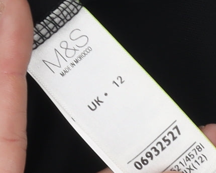 Marks and Spencer Women's Black 3/4 Sleeve Top Size 12