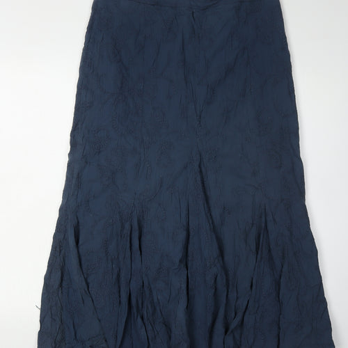 BHS Women's Blue Midi Skirt Size 14 with Paisley Pattern