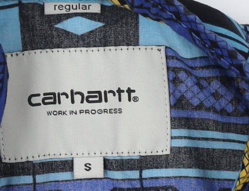Carhartt Men's Blue Geometric Short Sleeve Shirt S