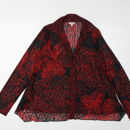 Marks and Spencer Women's Red Blouse, Size 12, Floral
