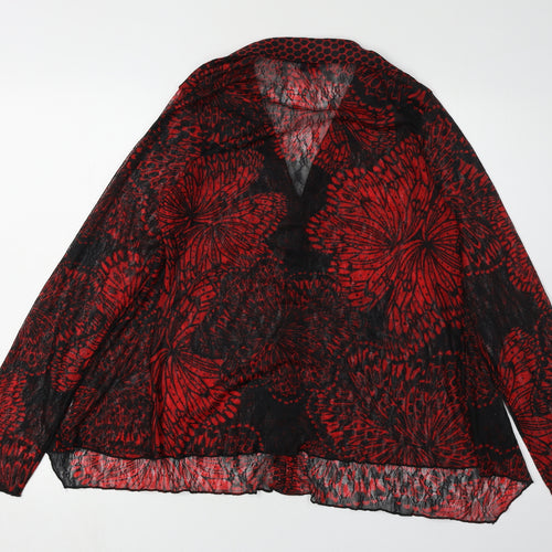 Marks and Spencer Women's Red Blouse, Size 12, Floral