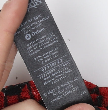 Marks and Spencer Women's Red Blouse, Size 12, Floral