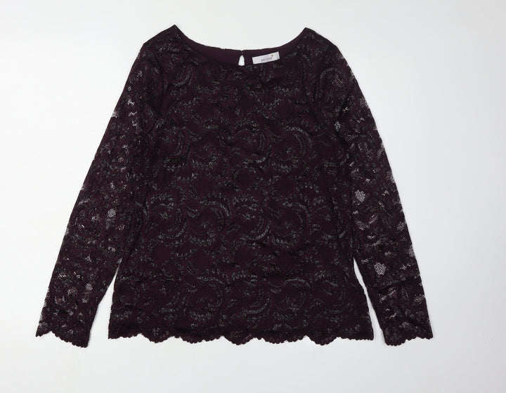 Marks and Spencer Women's Purple Lace Blouse UK 12