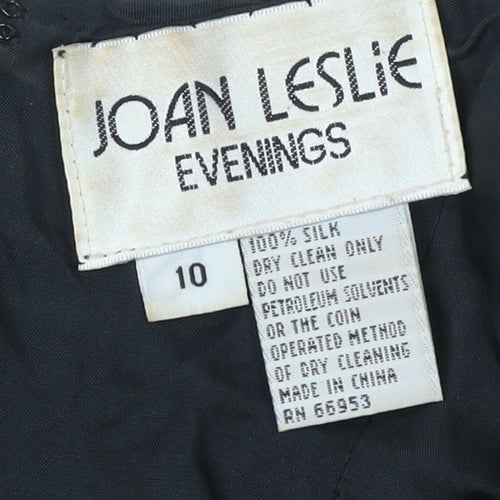 Joan Leslie Women's Black Beaded Sheath Dress Size 10