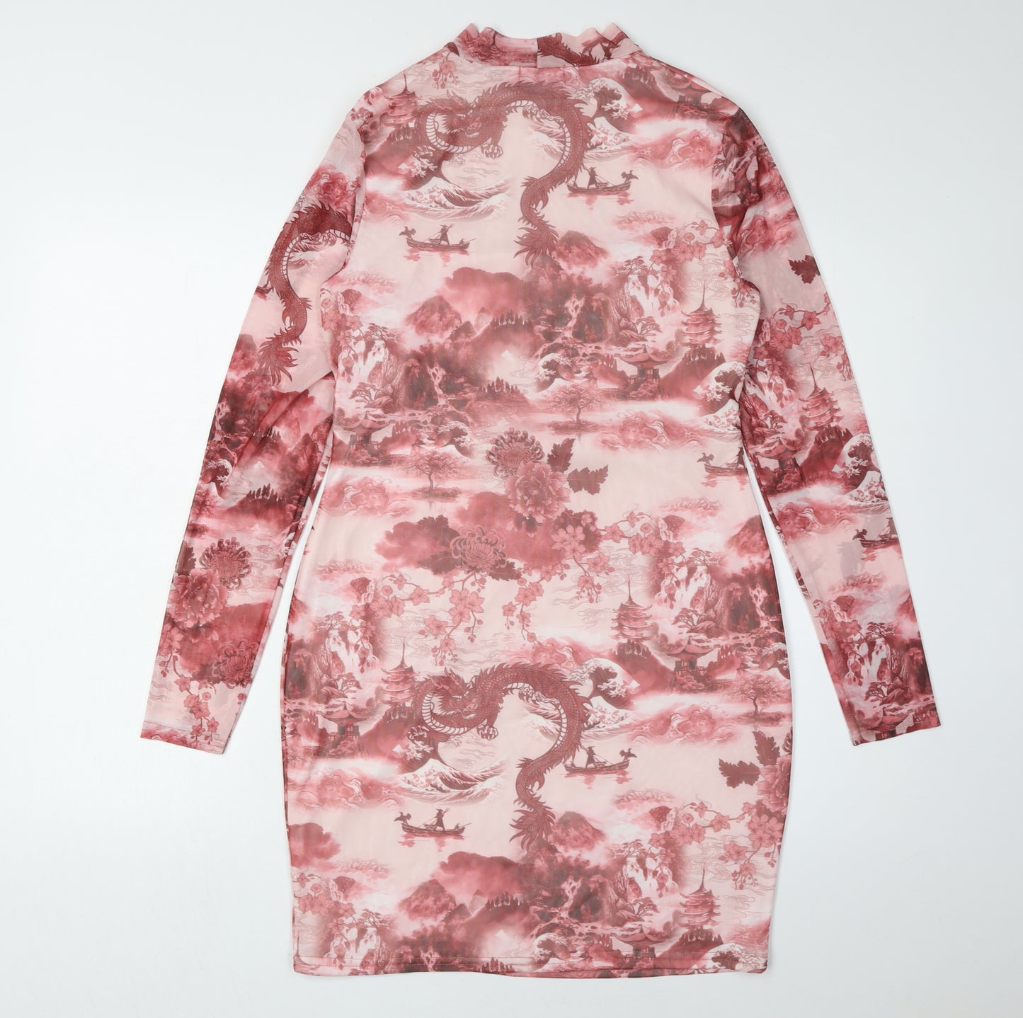 PrettyLittleThing Women's Multicoloured Bodycon Dress Size 16