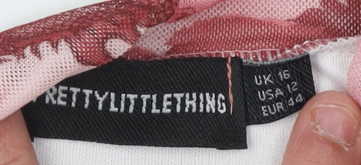 PrettyLittleThing Women's Multicoloured Bodycon Dress Size 16