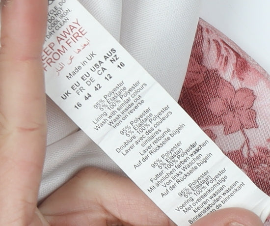 PrettyLittleThing Women's Multicoloured Bodycon Dress Size 16