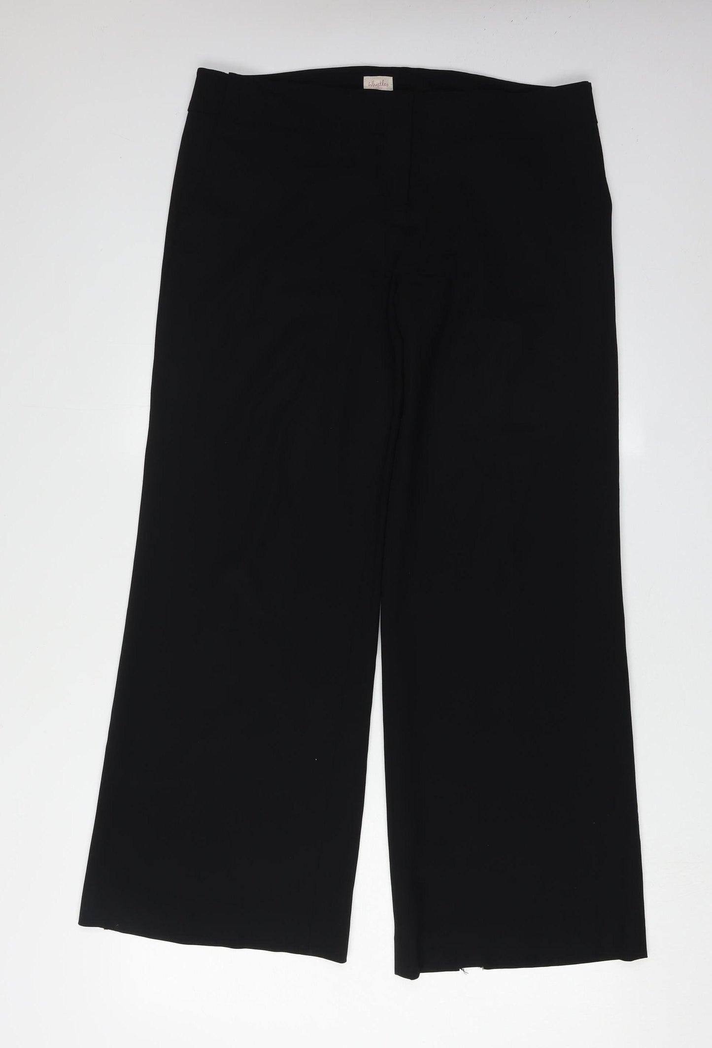Whistles Women's Black Wide-Leg Trousers Size 14