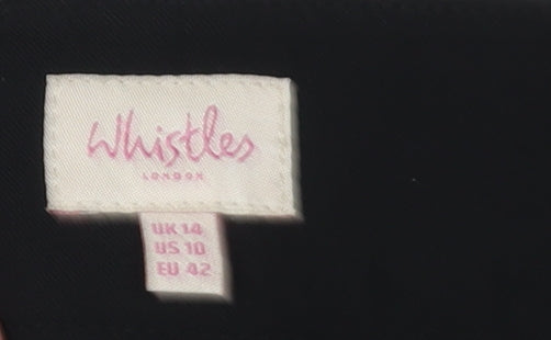 Whistles Women's Black Wide-Leg Trousers Size 14