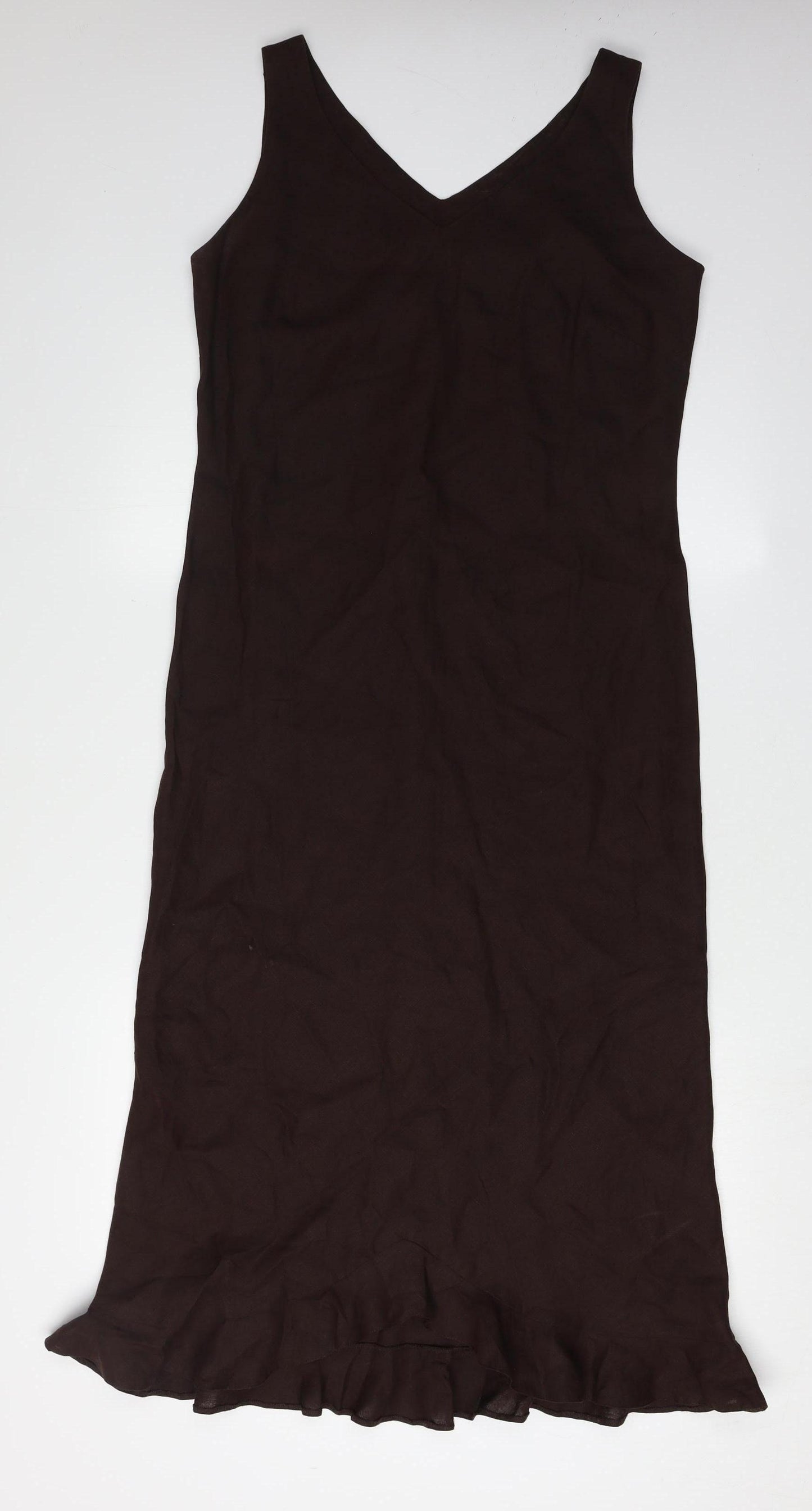 Alex & Co. Women's Brown Sleeveless Slip Dress V-Neck Size 12