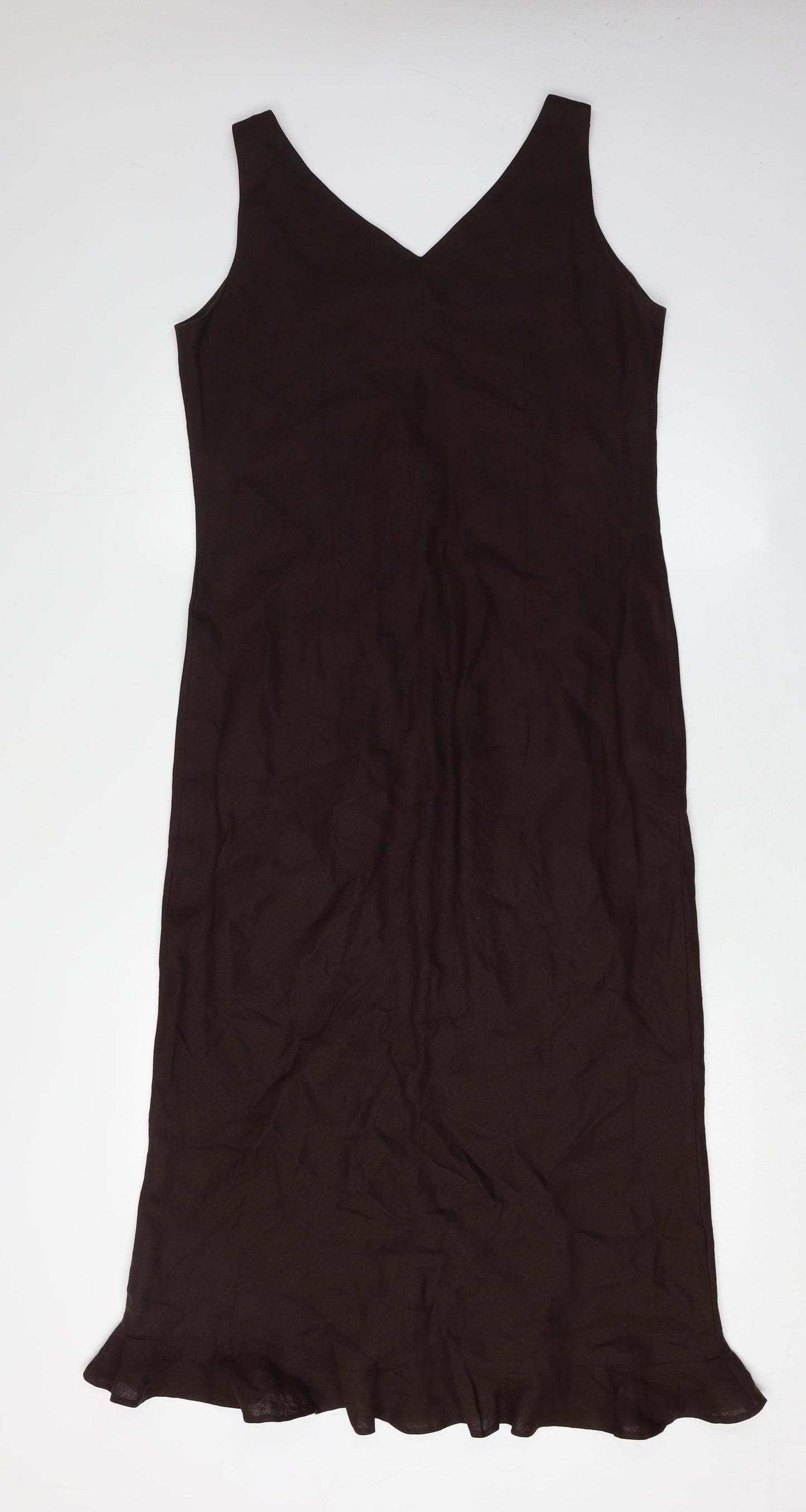 Alex & Co. Women's Brown Sleeveless Slip Dress V-Neck Size 12