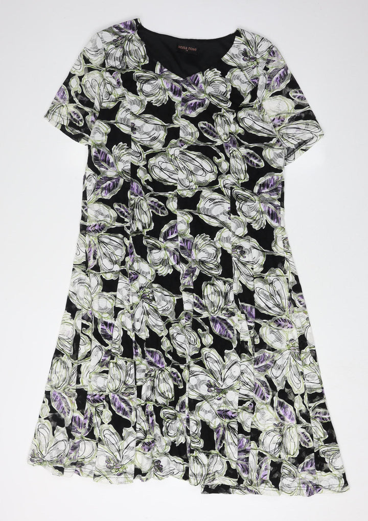 Anna Rose Women's Multicoloured Floral Dress Size 14