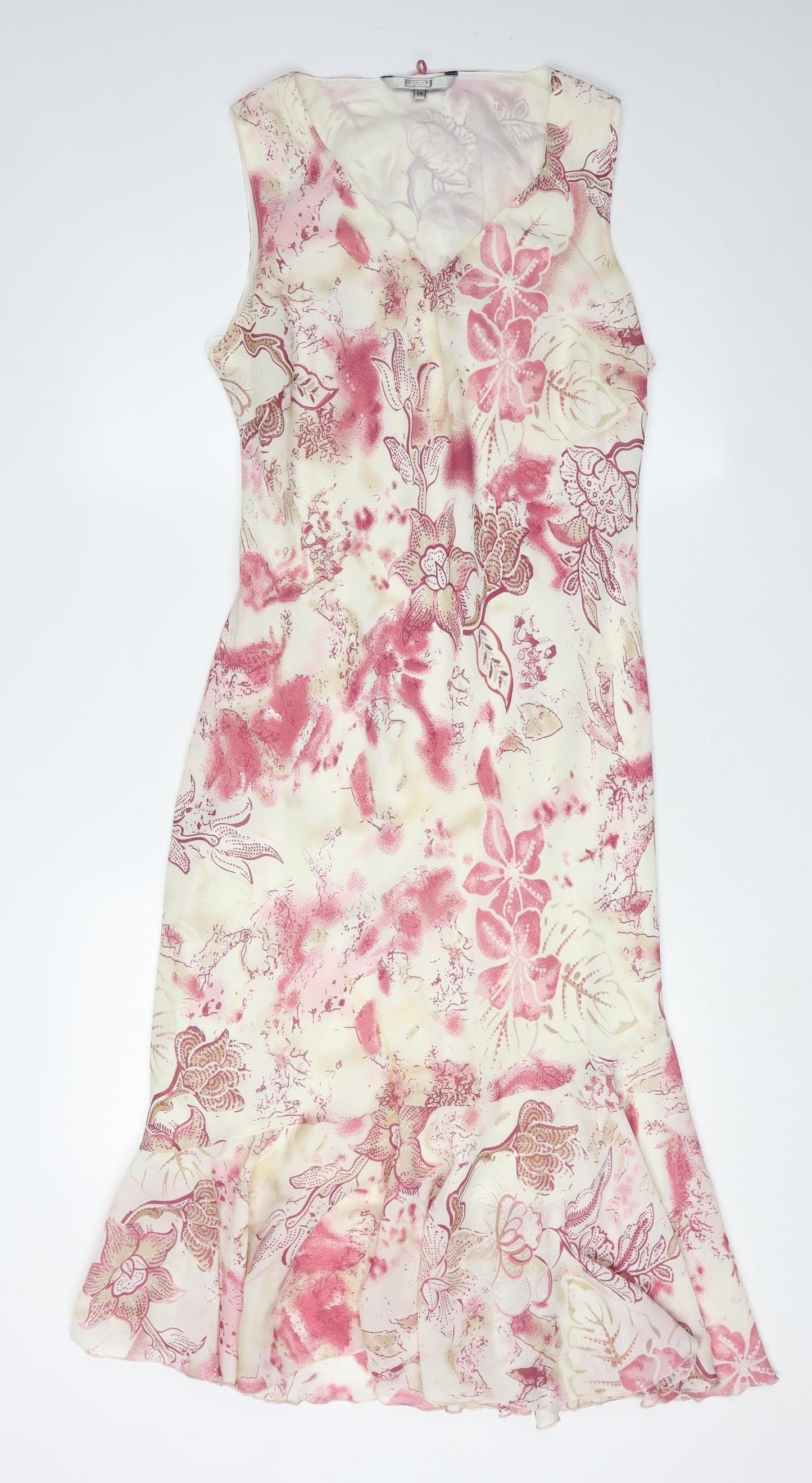 Debenhams Floral Sleeveless Dress, Women's, Size 14