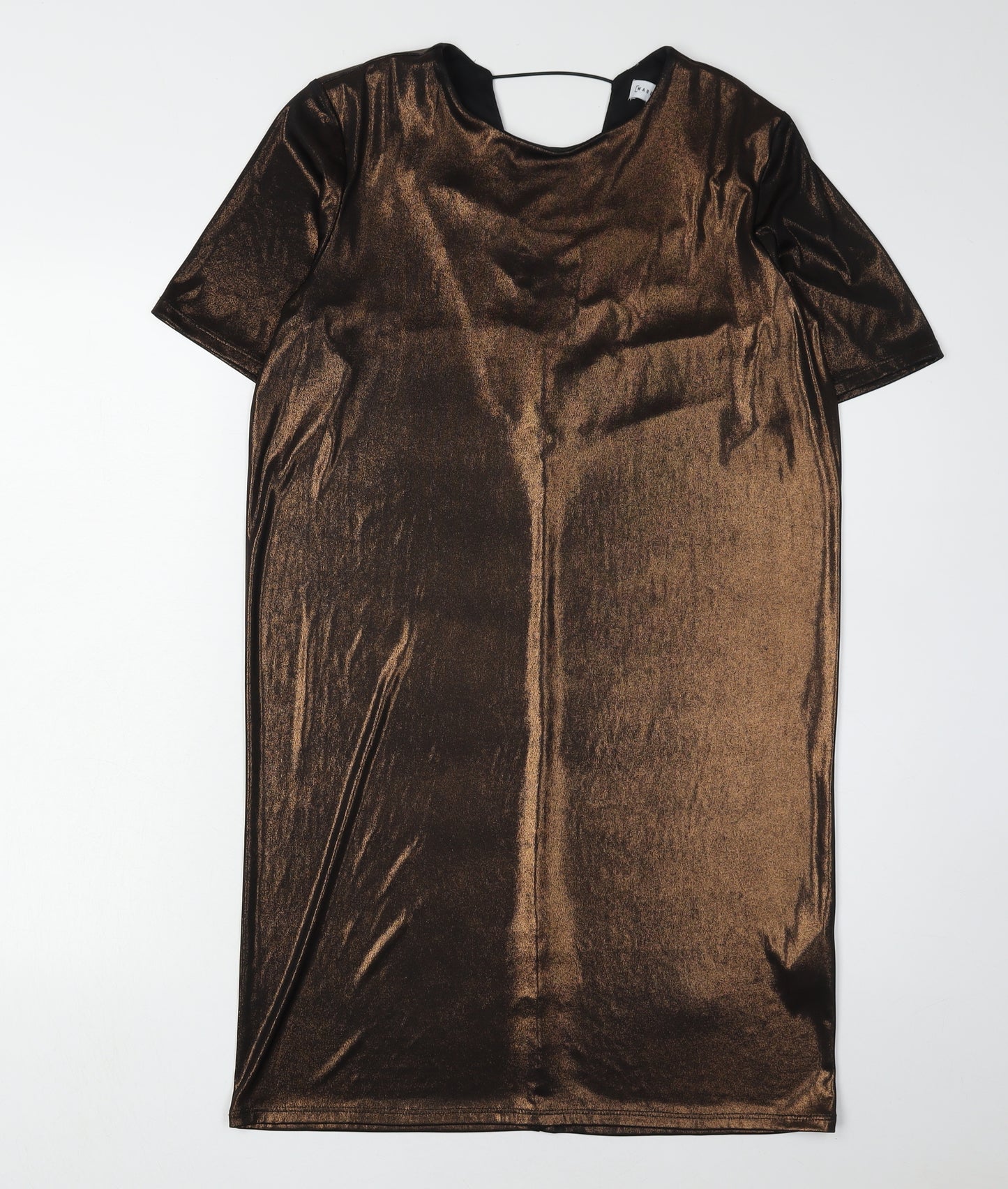 Warehouse Women's Brown Short Sleeve Dress 8