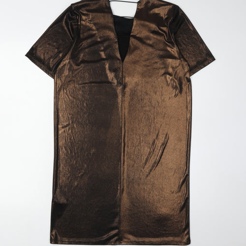 Warehouse Women's Brown Short Sleeve Dress 8